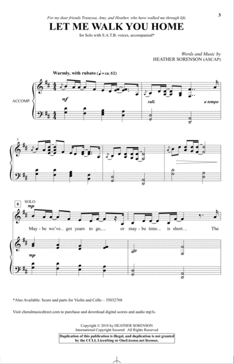 Let Me Walk You Home Let Me Walk You Home 4-Part scores gallery preview page 1