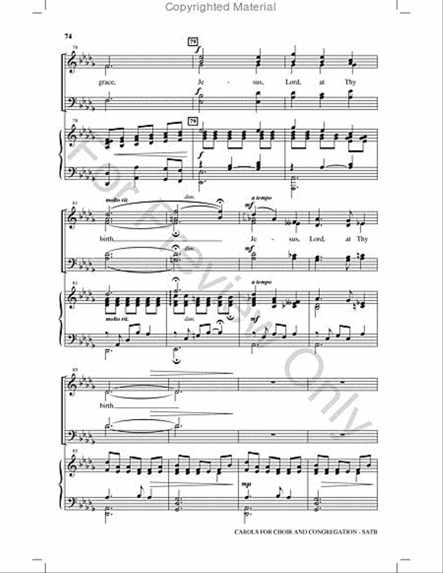 Carols for Choir and Congregation Choir scores gallery preview page 73