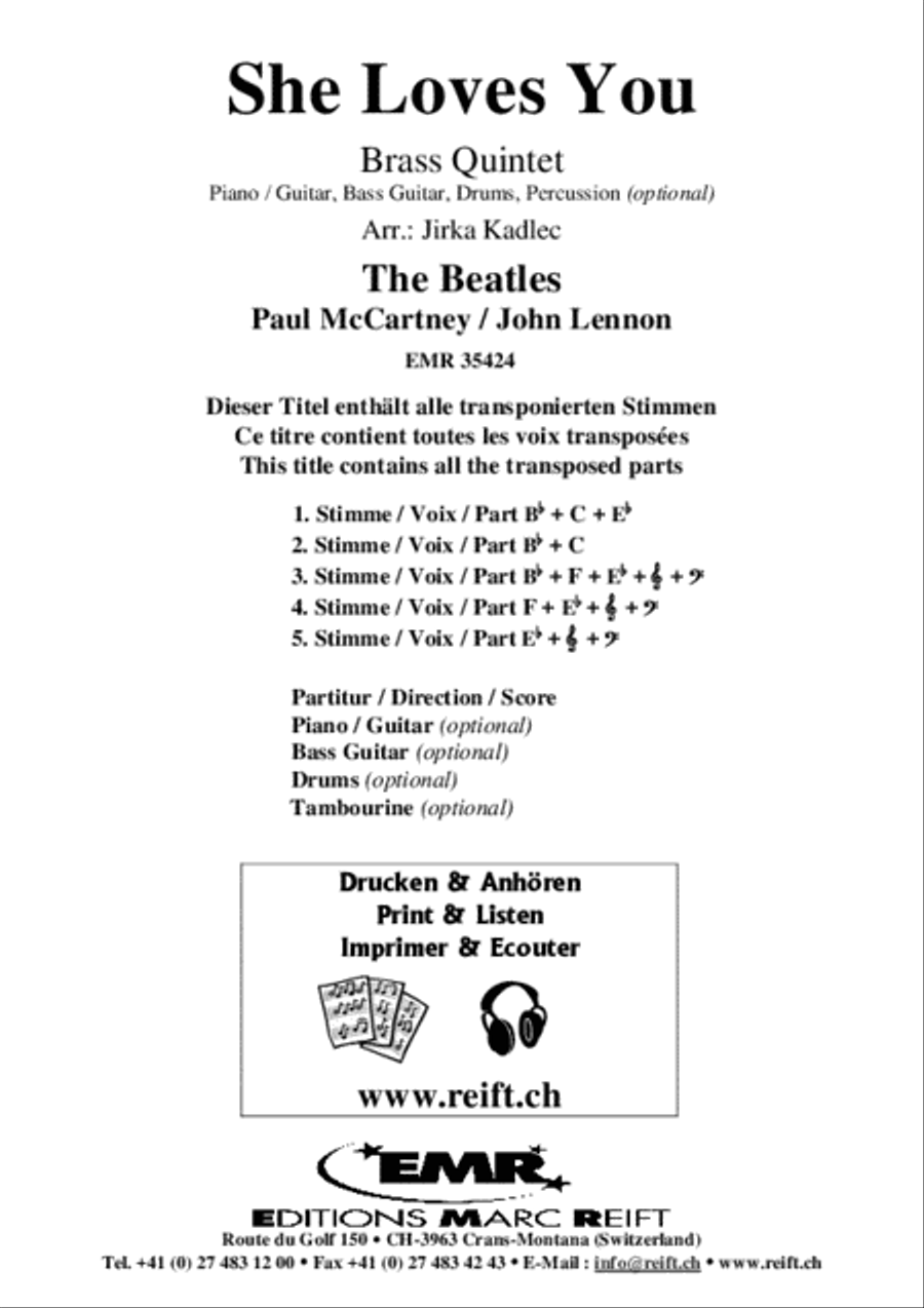 She Loves You Brass Band scores gallery preview page 2