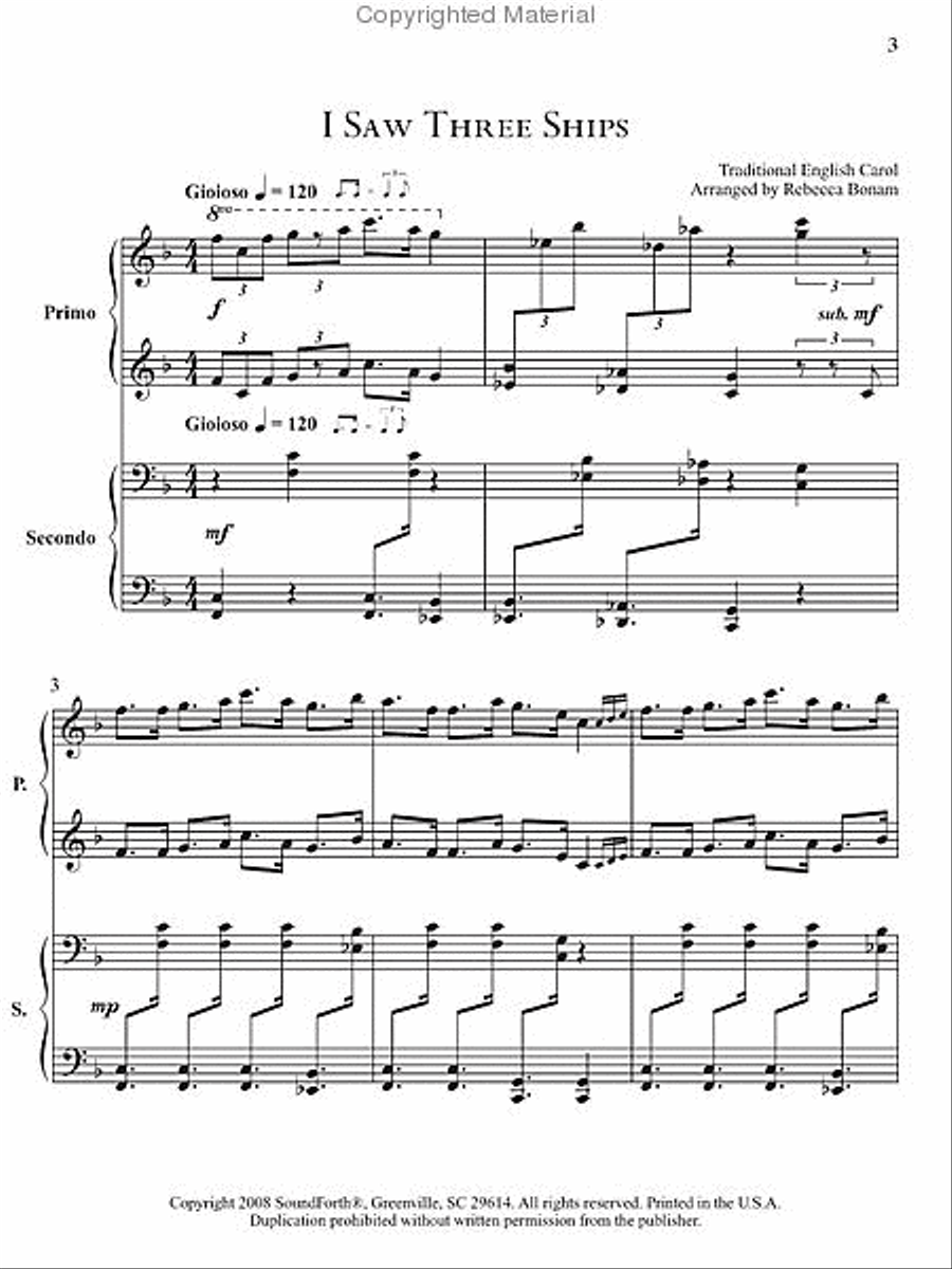 Piano Duets for Christmas 1 Piano, 4-Hands scores gallery preview page 2