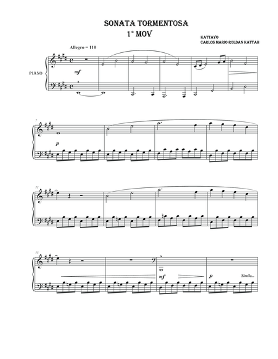 Sonata Tormentosa Sonata Tormentosa Piano Solo scores gallery preview page 1