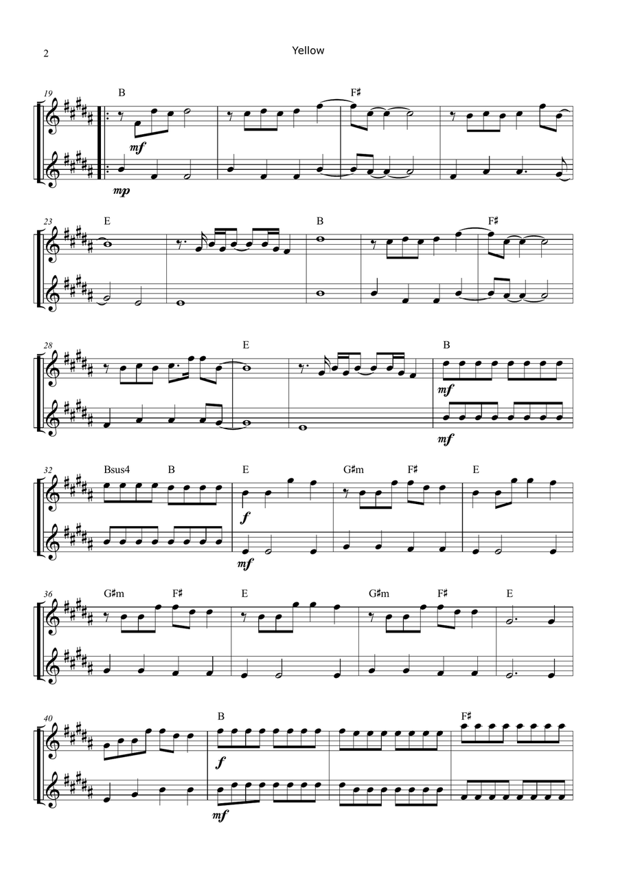 Yellow Woodwind Duet scores gallery preview page 2