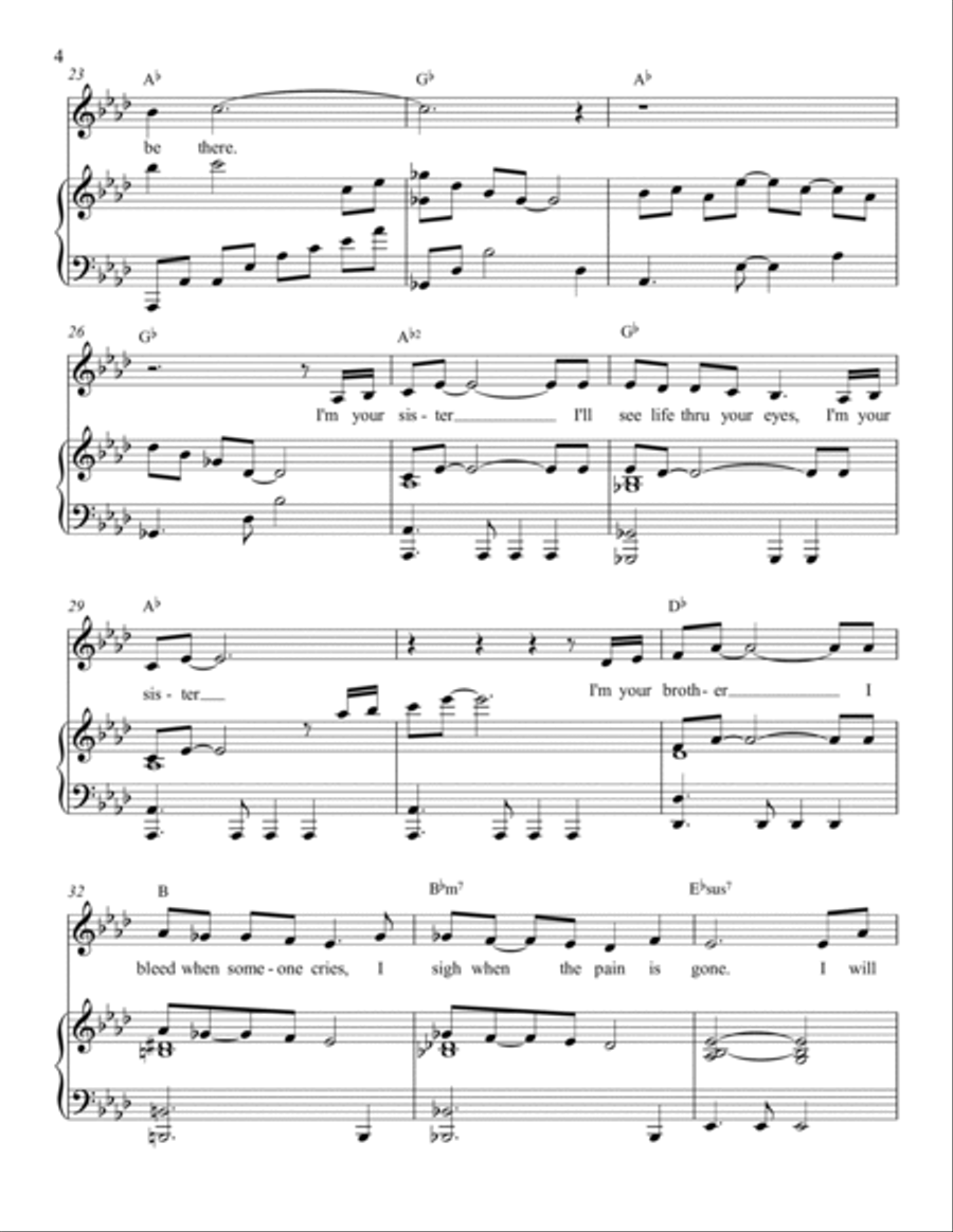 I Will Be There Piano, Vocal, Guitar scores gallery preview page 3
