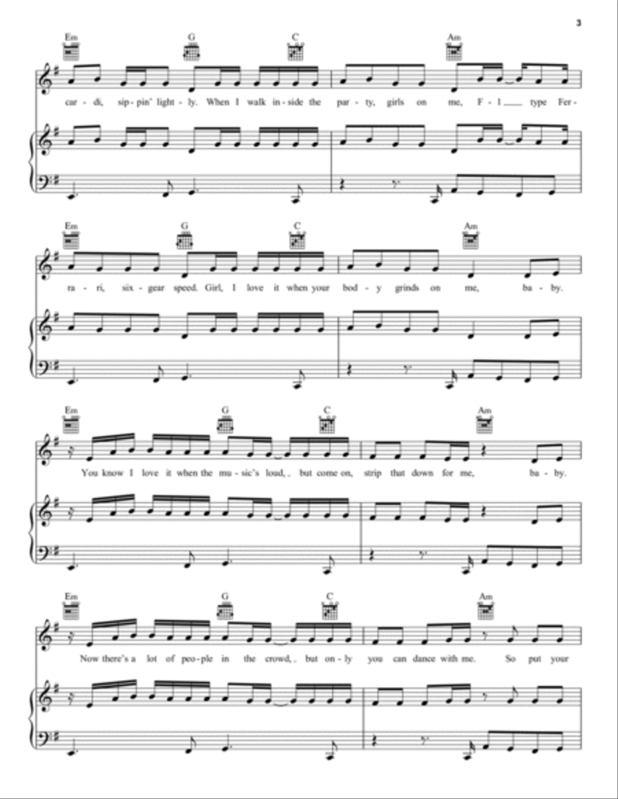 Strip That Down (feat. Quavo) Piano, Vocal, Guitar scores gallery preview page 3