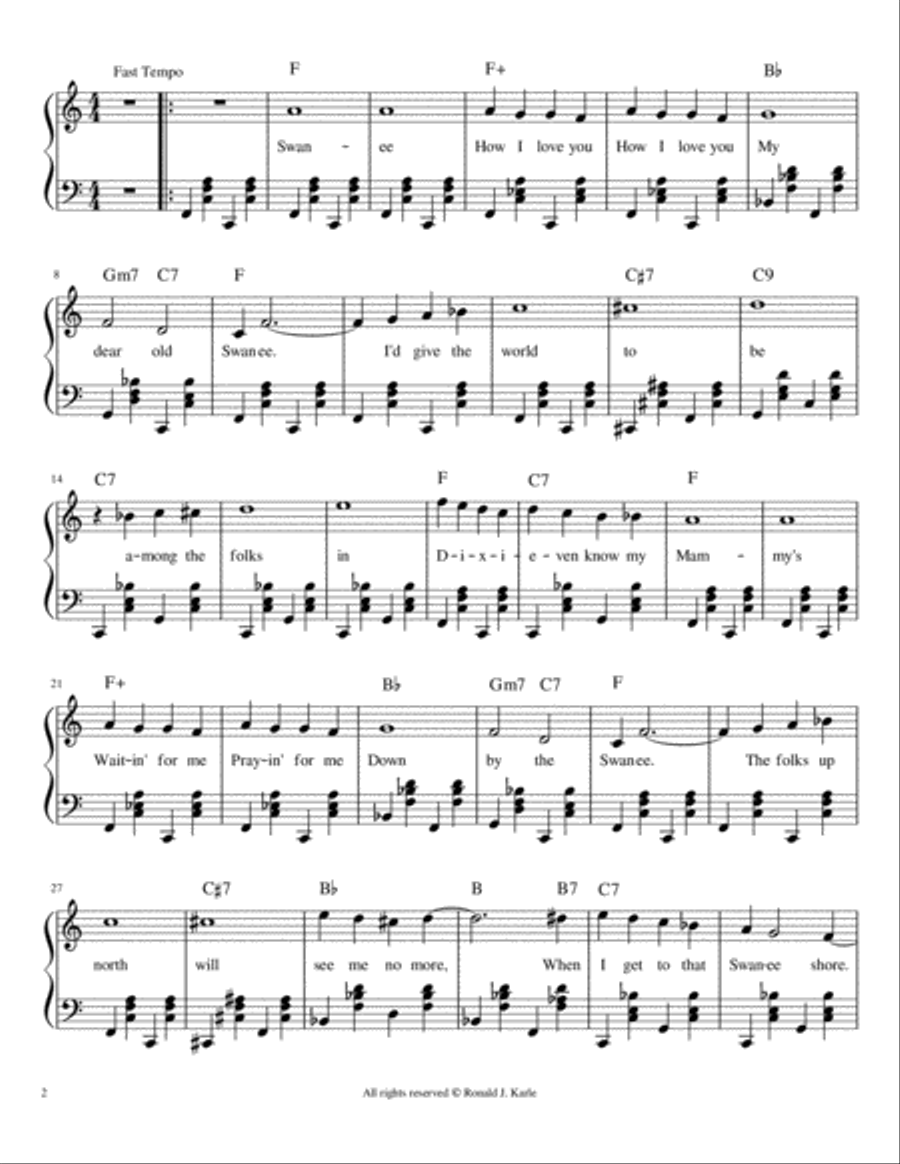 Swanee Easy Piano scores gallery preview page 2