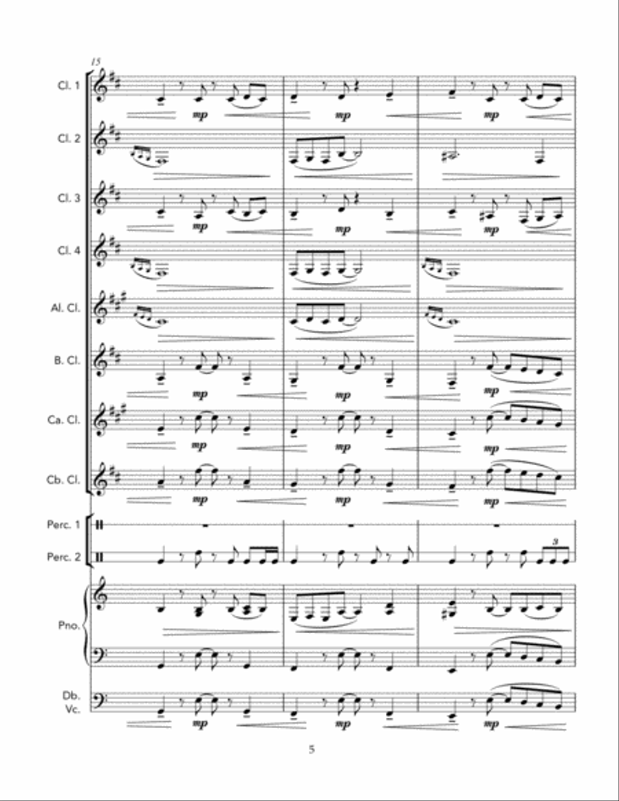Danza Sueno (Clarinet Choir) Clarinet Choir scores gallery preview page 5