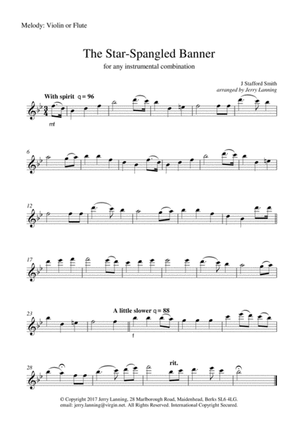 The Star-Spangled Banner for Any Instrumental Combination image number null