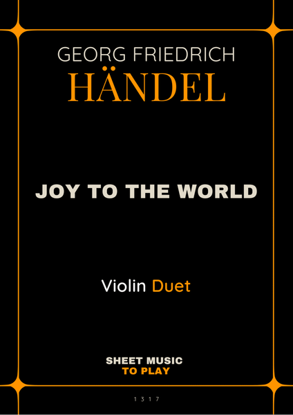 Joy To The World - Violin Duet (Full Score and Parts) image number null