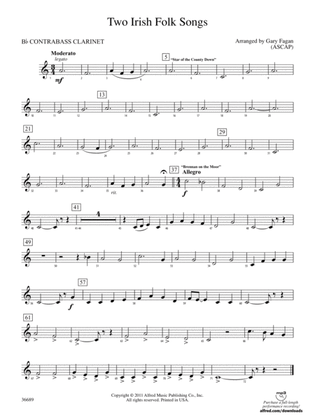 Two Irish Folk Songs: (wp) B-flat Contrabass Clarinet