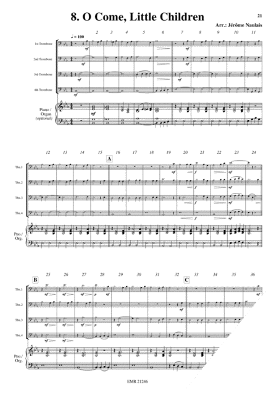 18 Christmas Songs Trombone Quartet scores gallery preview page 10