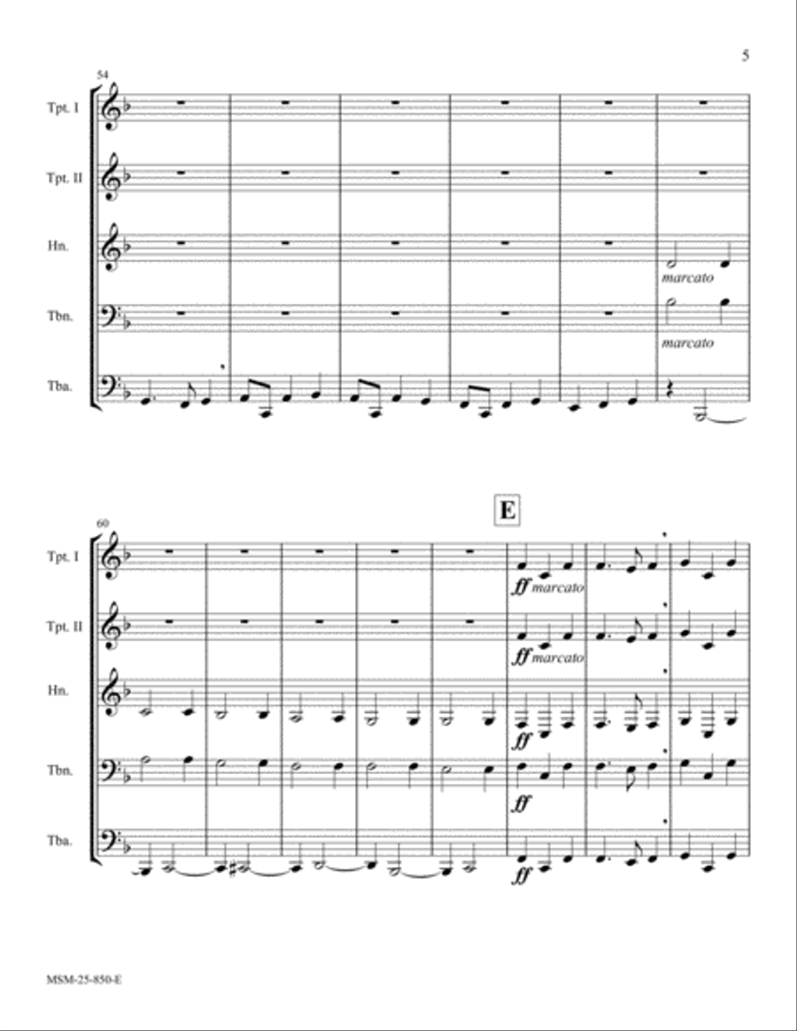 Holy God, We Praise Your Name Brass Quintet scores gallery preview page 5