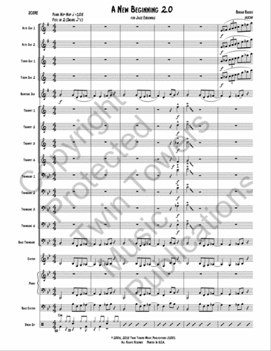 New Beginning 2.0, A New Beginning 2.0, A Jazz Ensemble scores gallery preview page 2