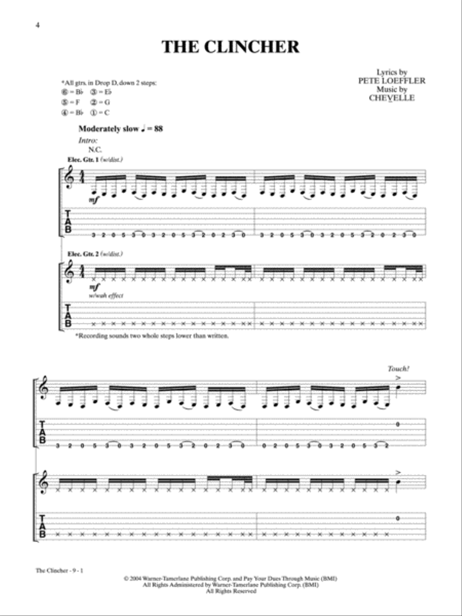 The Clincher Guitar Tablature scores gallery preview page 1