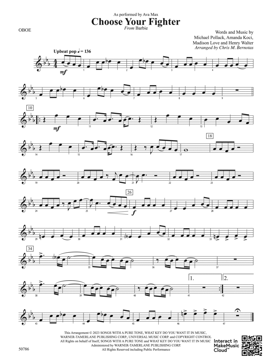 Choose Your Fighter: Oboe Concert Band scores gallery preview page 1
