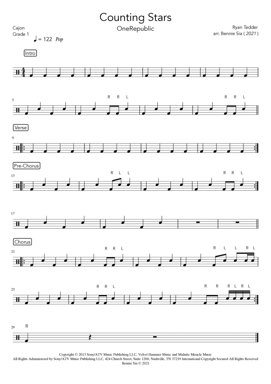 Counting Stars Part scores gallery preview page 1