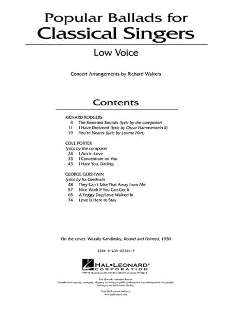 Popular Ballads for Classical Singers Voice scores gallery preview page 3
