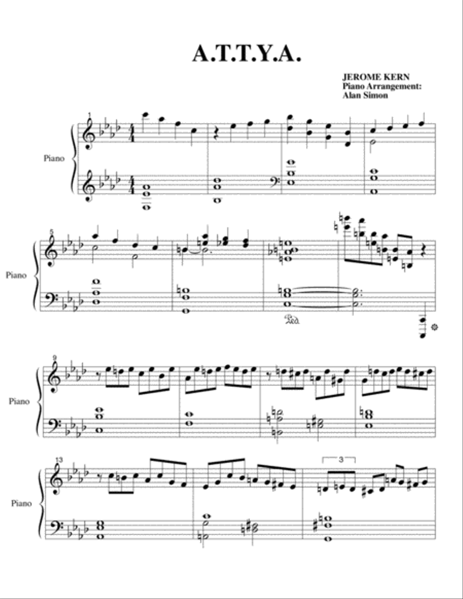 All The Things You Are Piano Solo scores gallery preview page 1