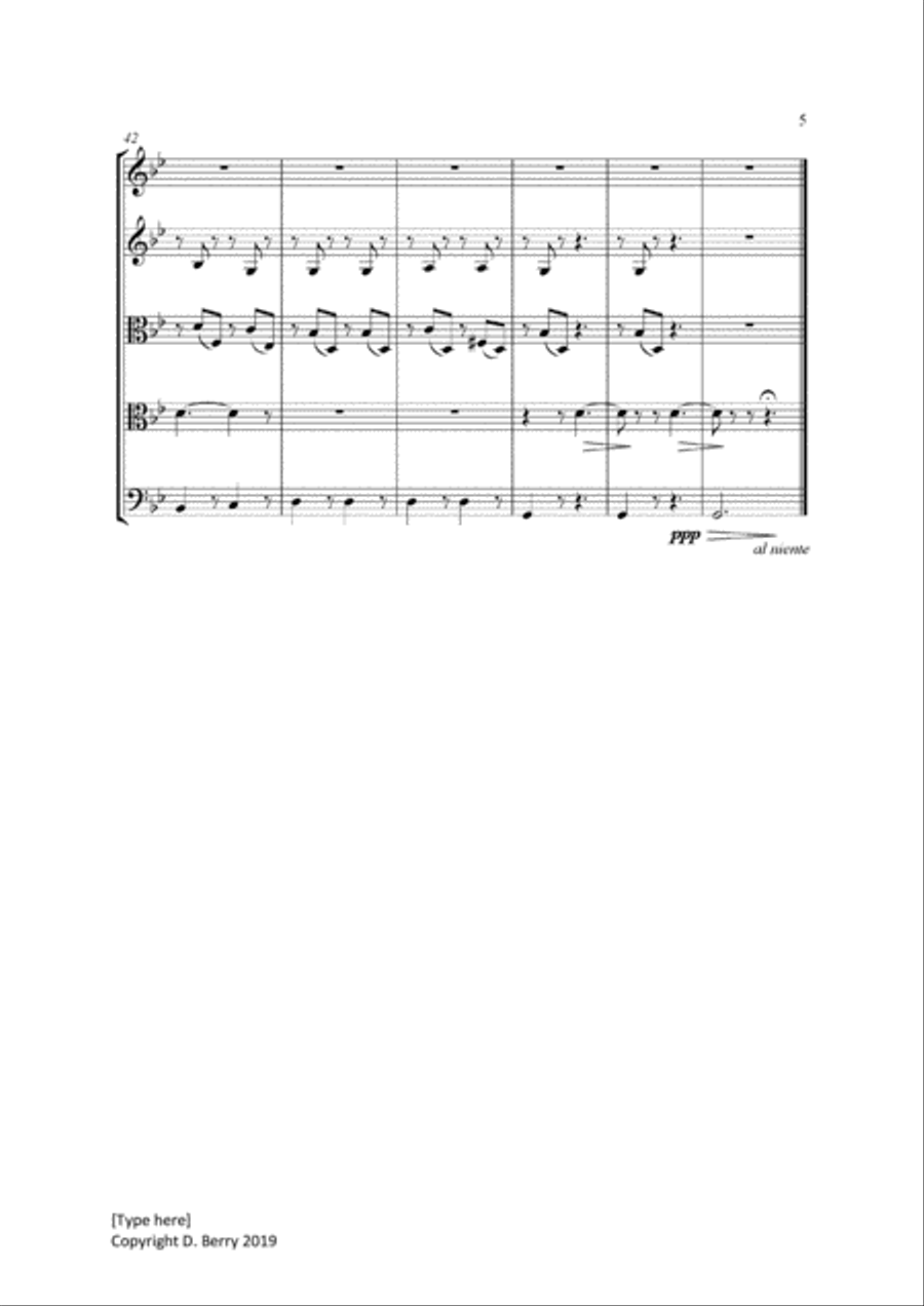 Venetian Gondola Song (String Quintet) String Quintet scores gallery preview page 6
