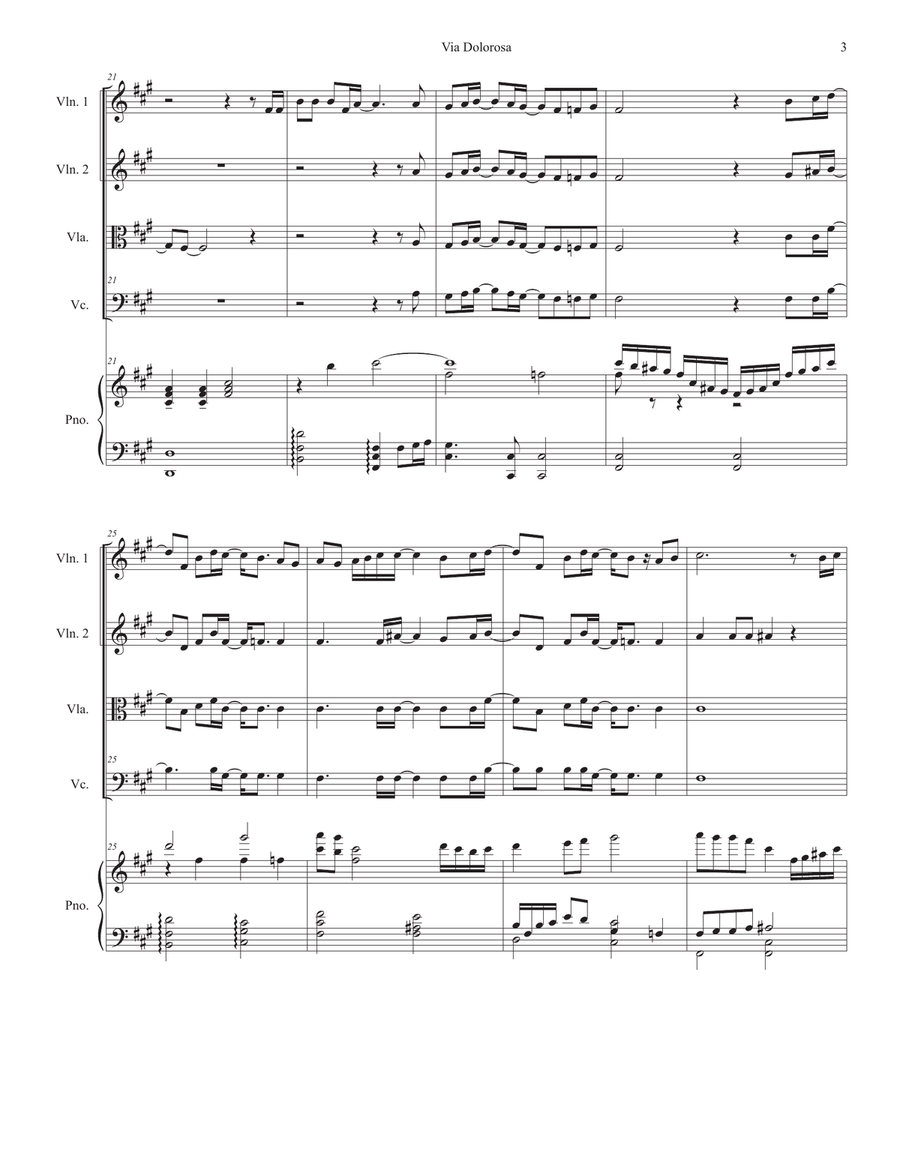 Via Dolorosa String Quartet scores gallery preview page 3