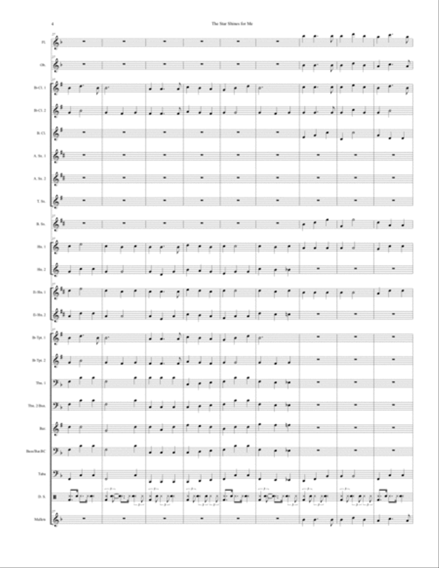 The Star Shines for Me Concert Band scores gallery preview page 4