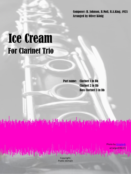 Ice Cream ( IScream, You Scream,...) for 2 Clar in Bb and Bass Clarinet in Bb image number null