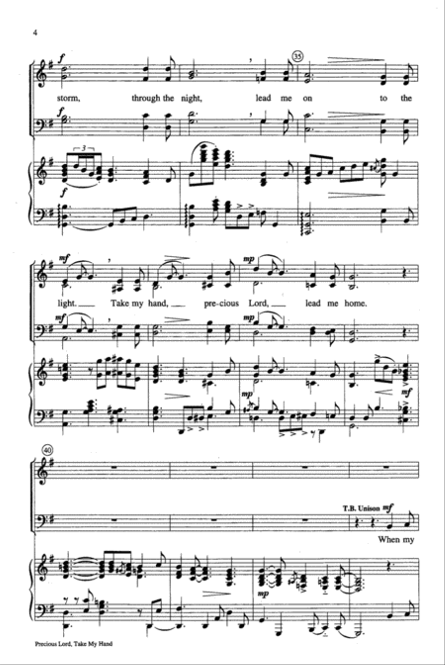 Precious Lord, Take My Hand 4-Part scores gallery preview page 4