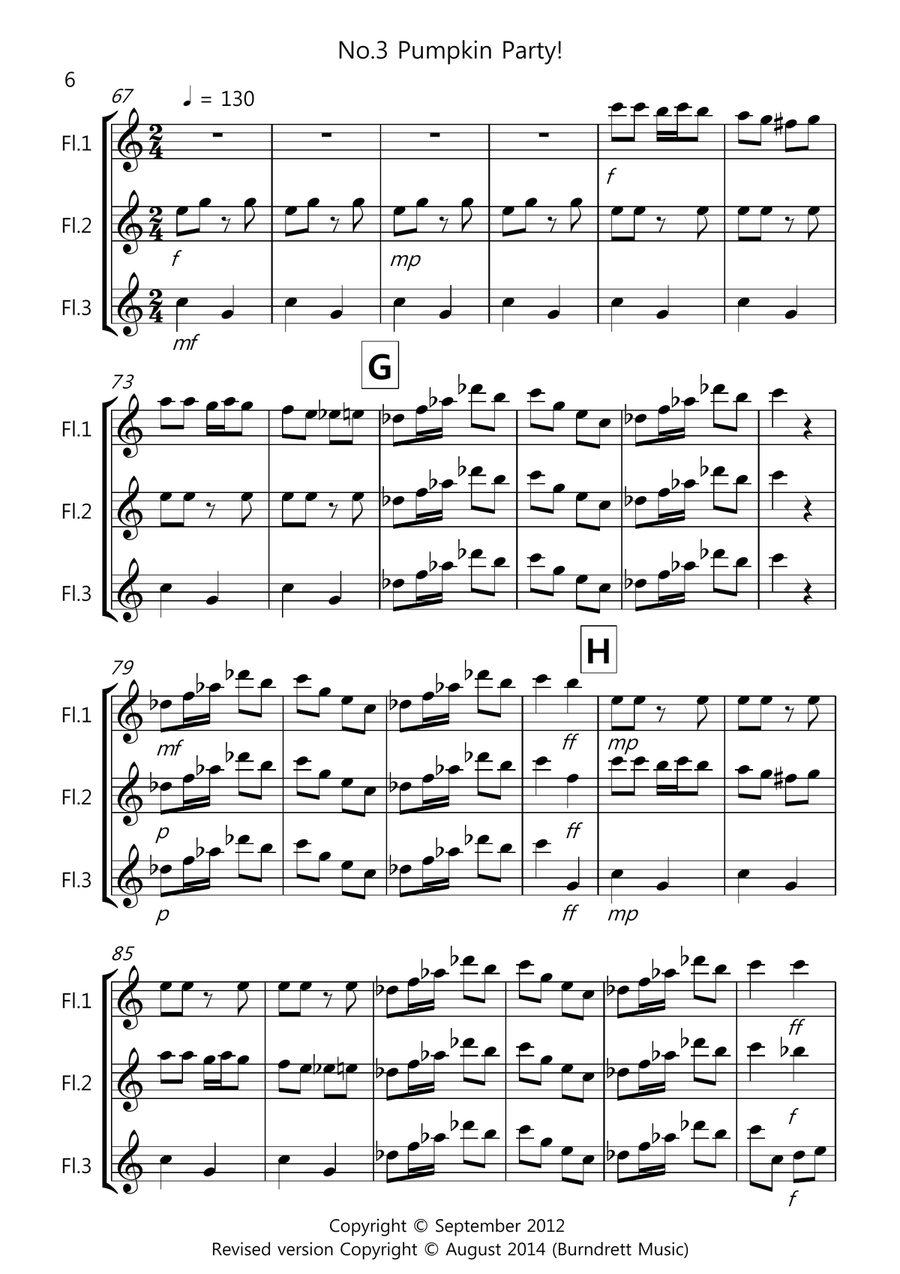 3 Halloween Pieces for Flute Trio Flute Solo scores gallery preview page 6