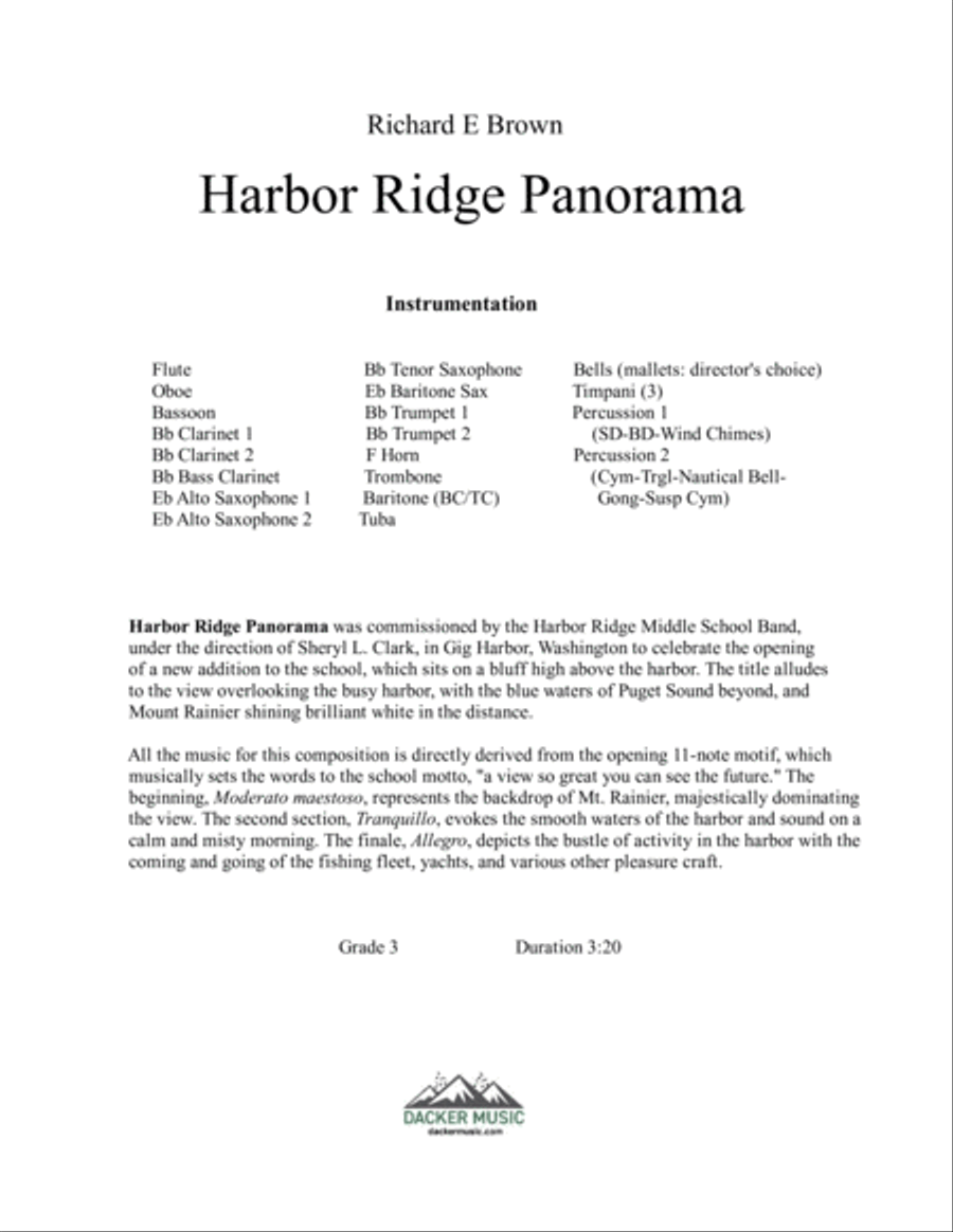 Harbor Ridge Panorama Concert Band scores gallery preview page 2