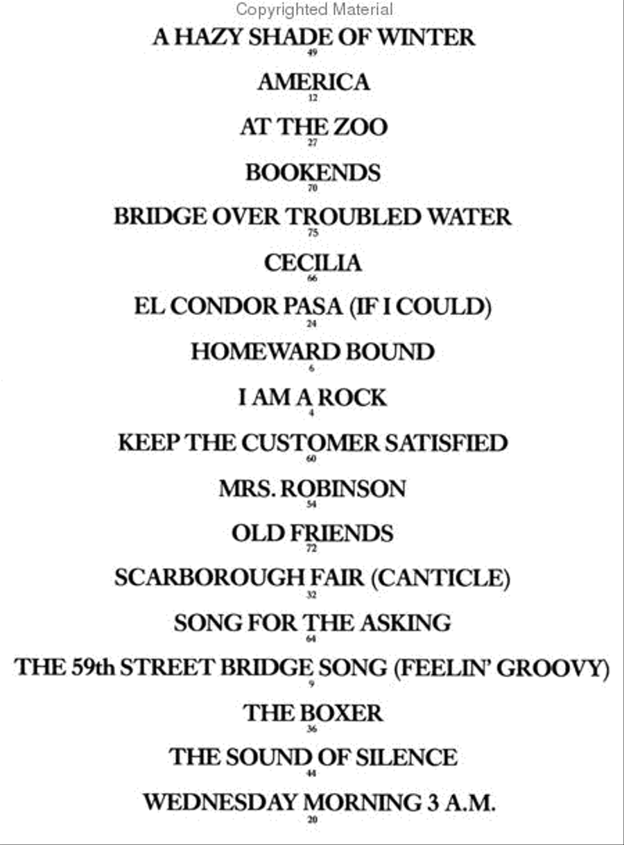 The Simon and Garfunkel Collection Piano, Vocal, Guitar scores gallery preview page 2