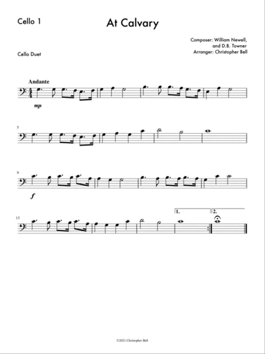 At Calvary - Cello Duet String Duet scores gallery preview page 2