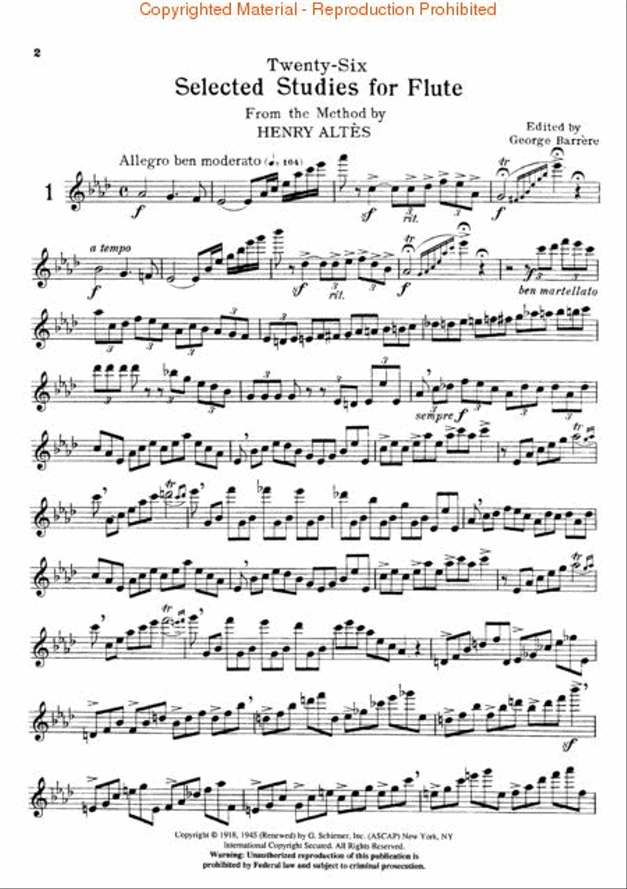 Twenty-Six Selected Studies Flute scores gallery preview page 2