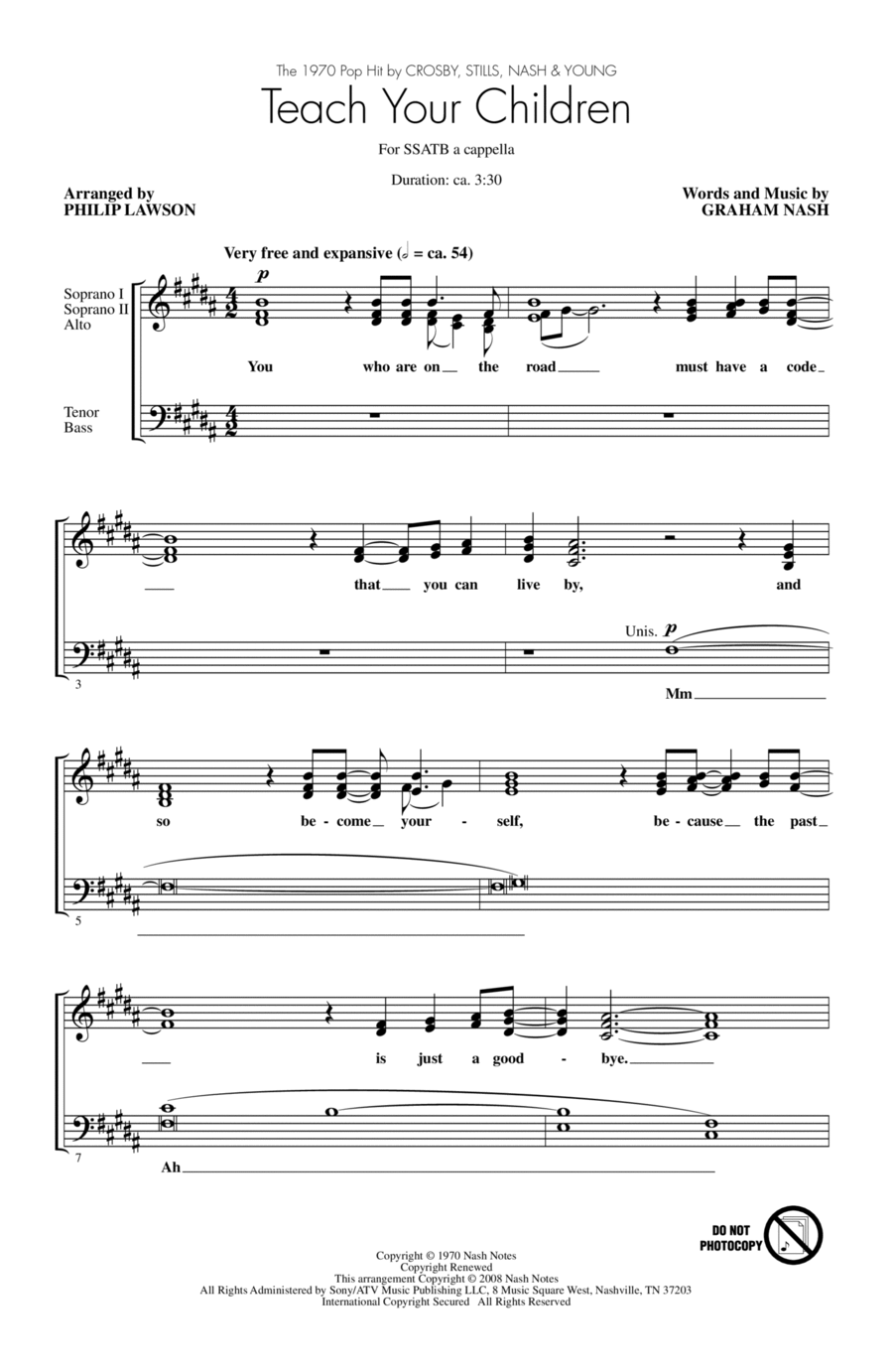 Teach Your Children 4-Part scores gallery preview page 1
