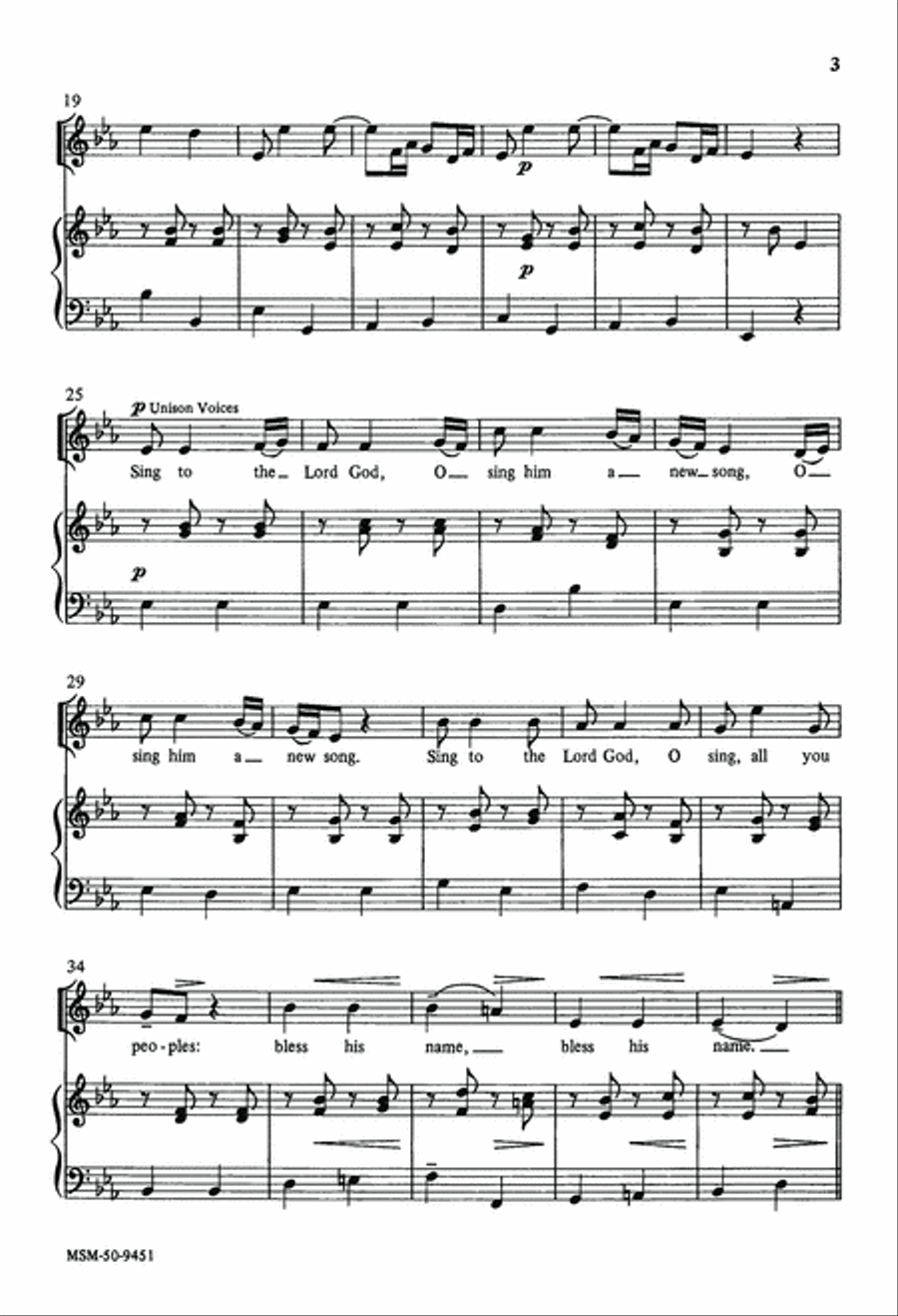 Sing to the Lord God Unison Choir scores gallery preview page 3