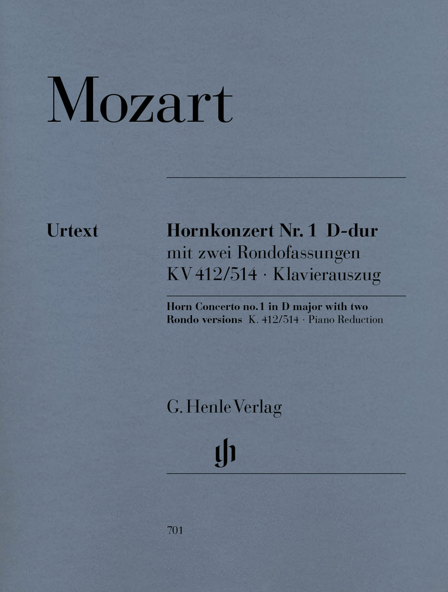 Horn Concerto [No. 1] in D major K. 412/514 (386b) Piano Accompaniment scores gallery preview page 1