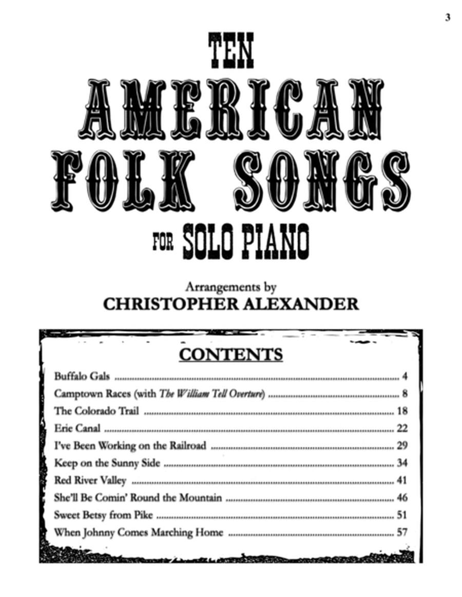Ten American Folk Songs for Solo Piano