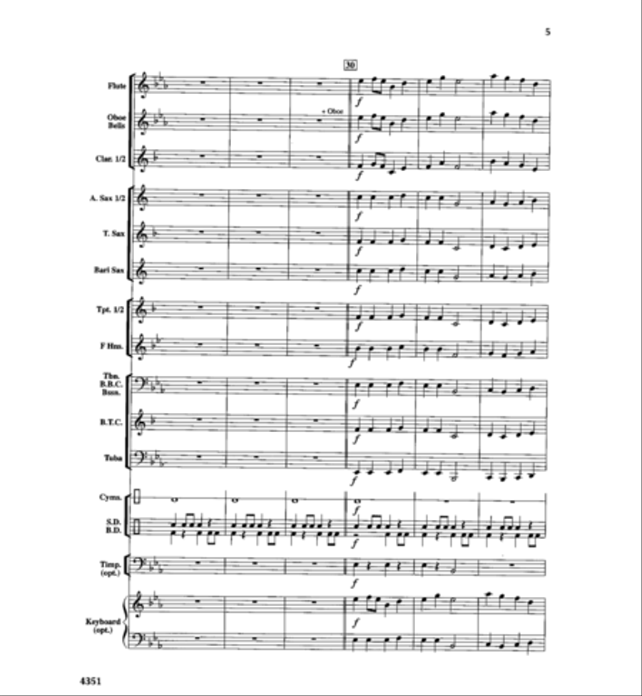 Fanfare on Good King Wenceslas Concert Band scores gallery preview page 6