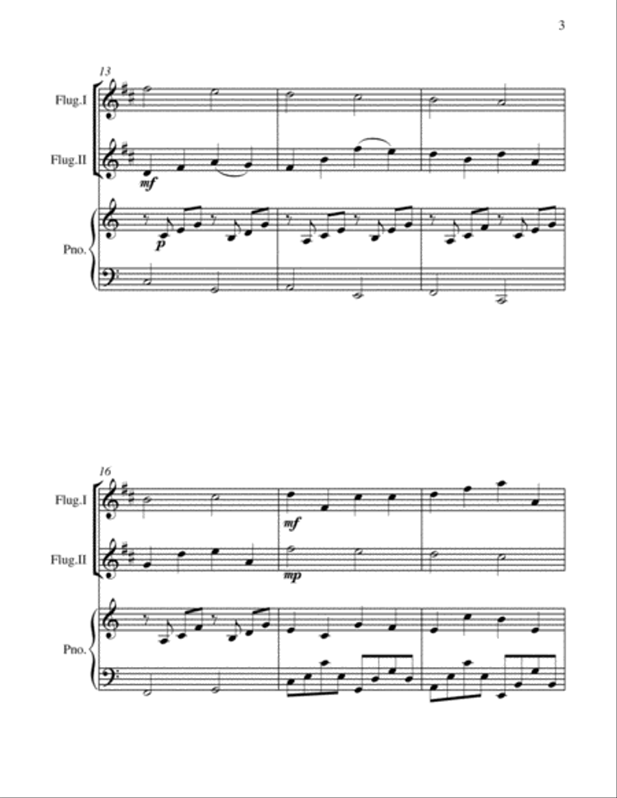 Canon - Johann Pachebel - 2 Flugelhorns and Piano - Intermediate/Advanced Intermediate level Brass Duet scores gallery preview page 6