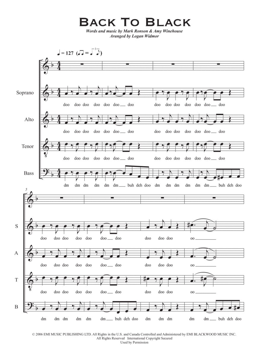 Back To Black 4-Part scores gallery preview page 1