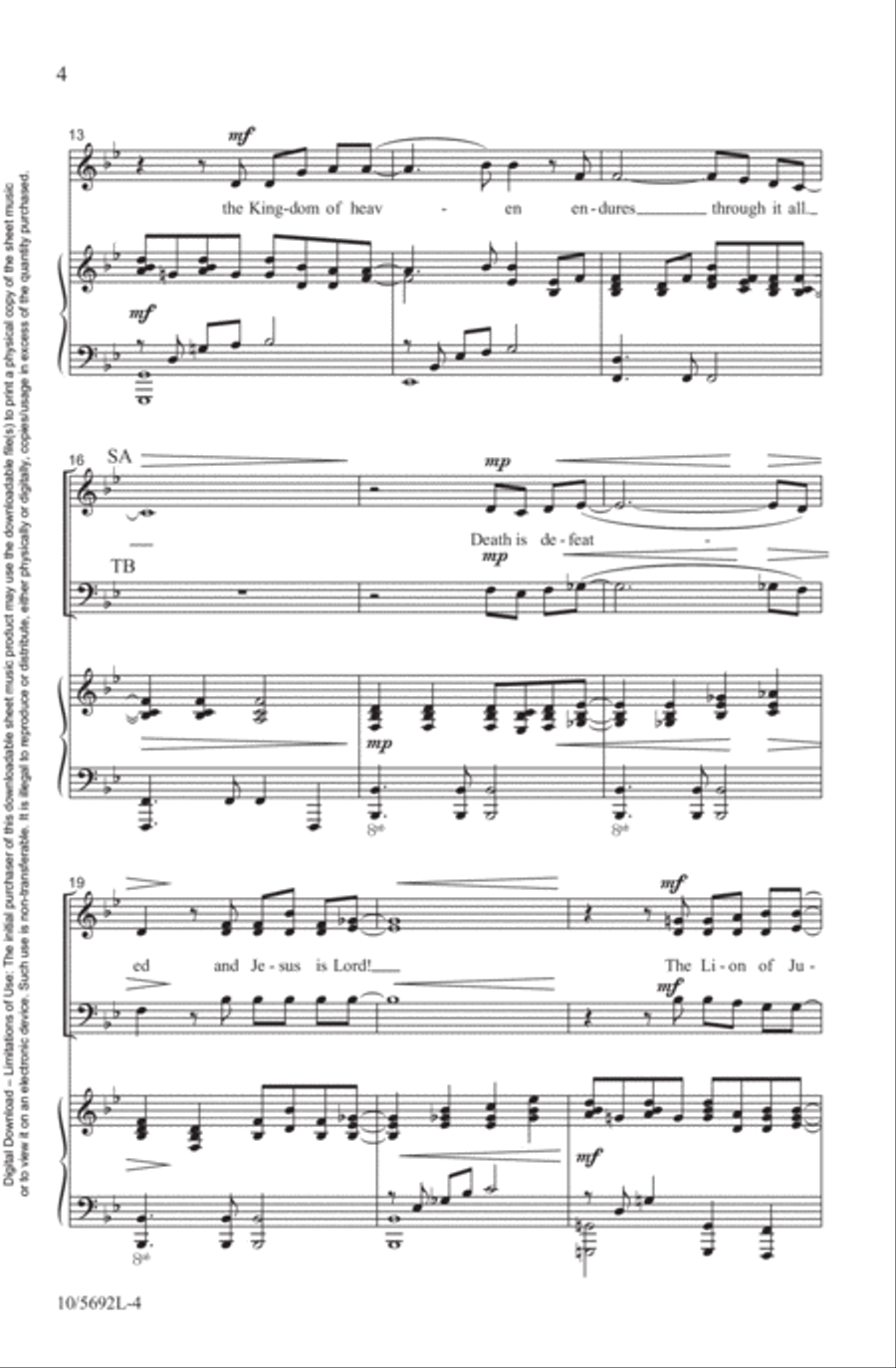 Crown Him Jesus! Crown Him King! 4-Part scores gallery preview page 4