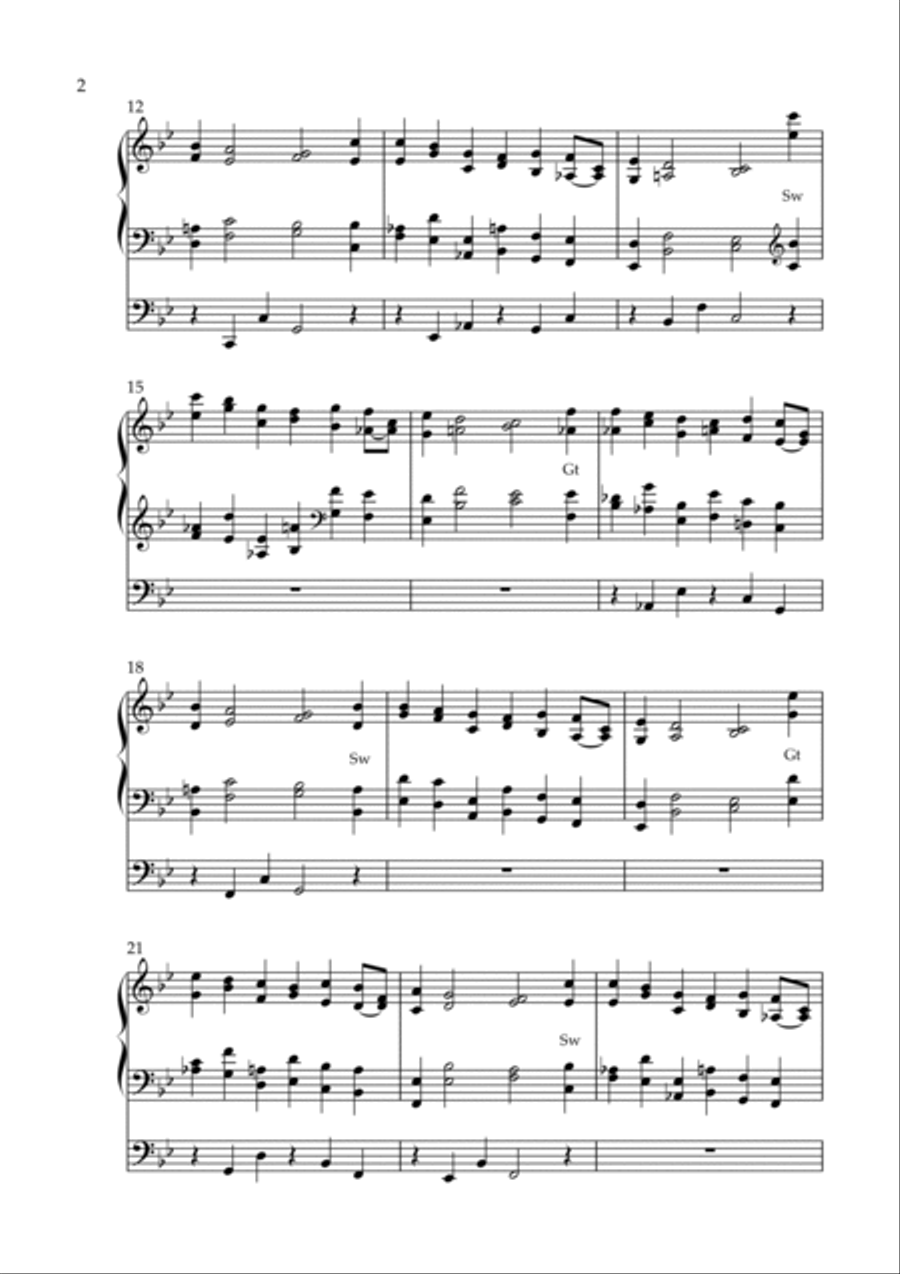Postlude on Deo Gracias, Op. 211 (Organ Solo) by Vidas Pinkevicius Organ Solo scores gallery preview page 2