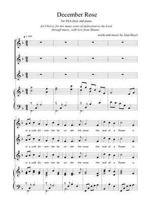 December Rose (SSA and piano) 12 pages.