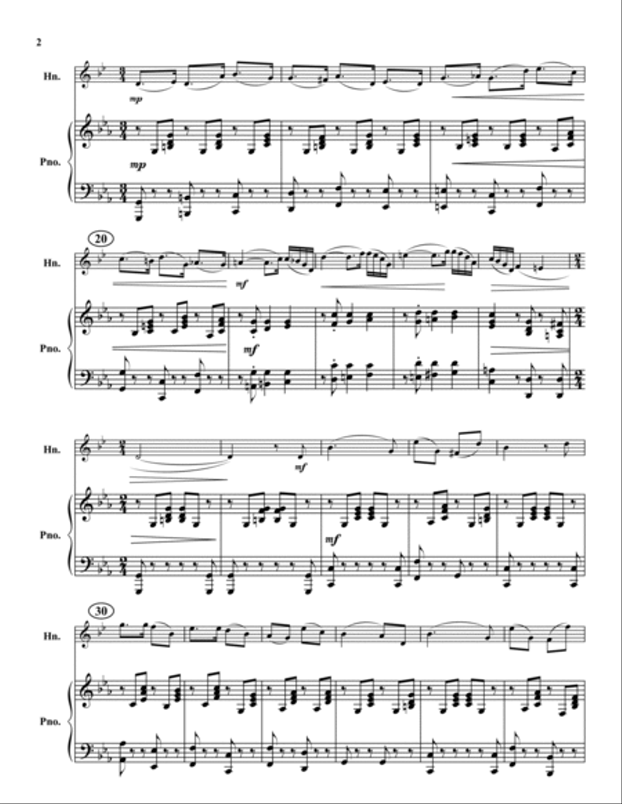 Sonata for Horn Piano Accompaniment scores gallery preview page 2