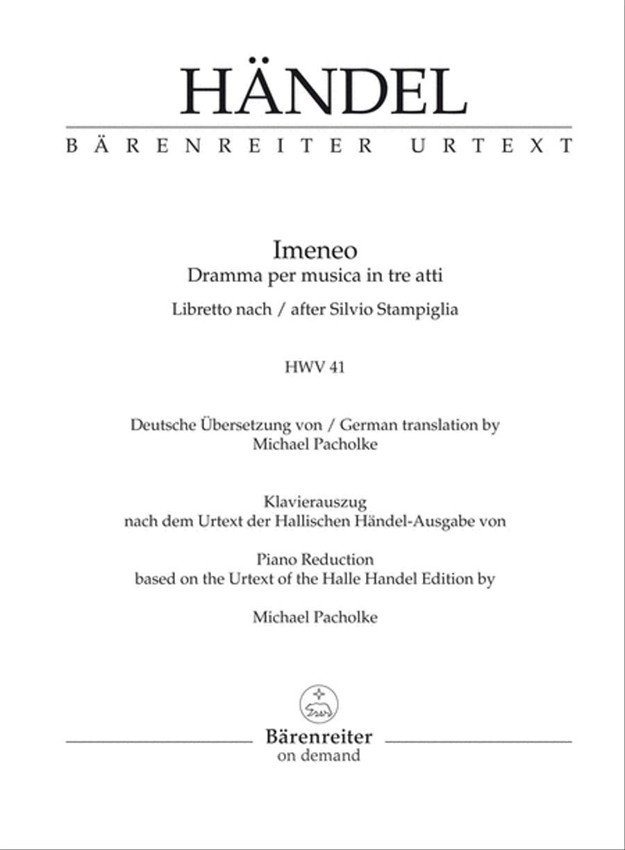 Imeneo HWV 41 Mixed Choir scores gallery preview page 1