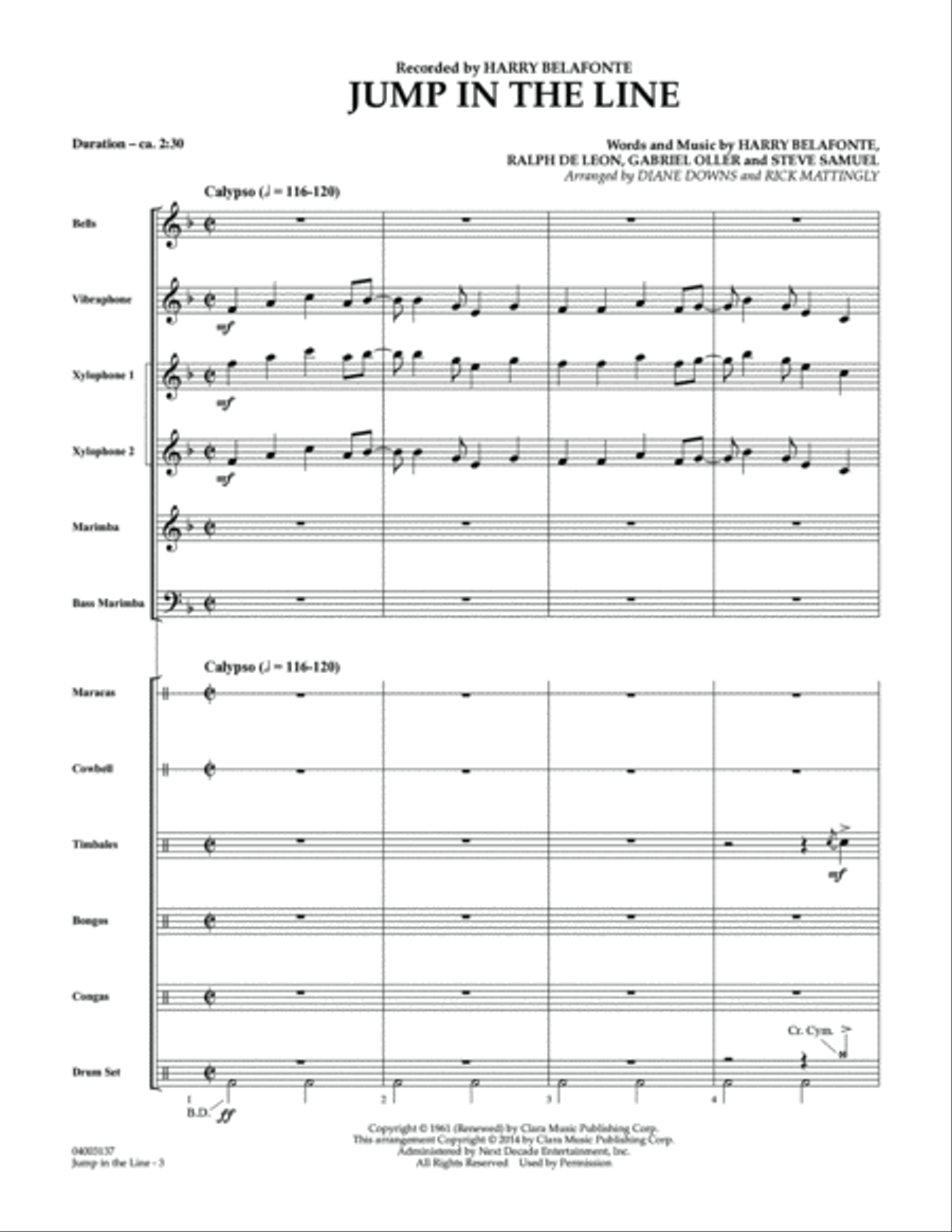 Jump in the Line - Full Score Concert Band scores gallery preview page 3