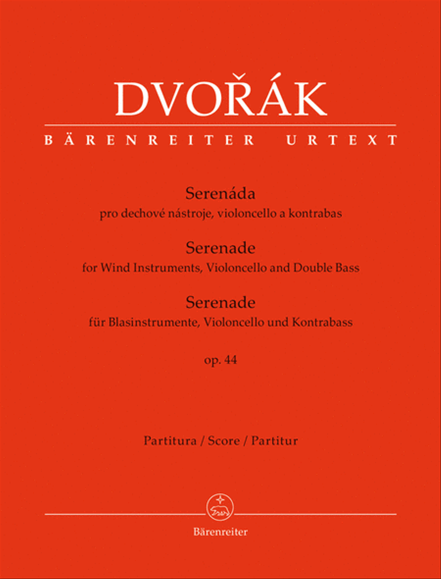 Book cover for Serenade for Wind Instruments, Violoncello and Double Bass op. 44