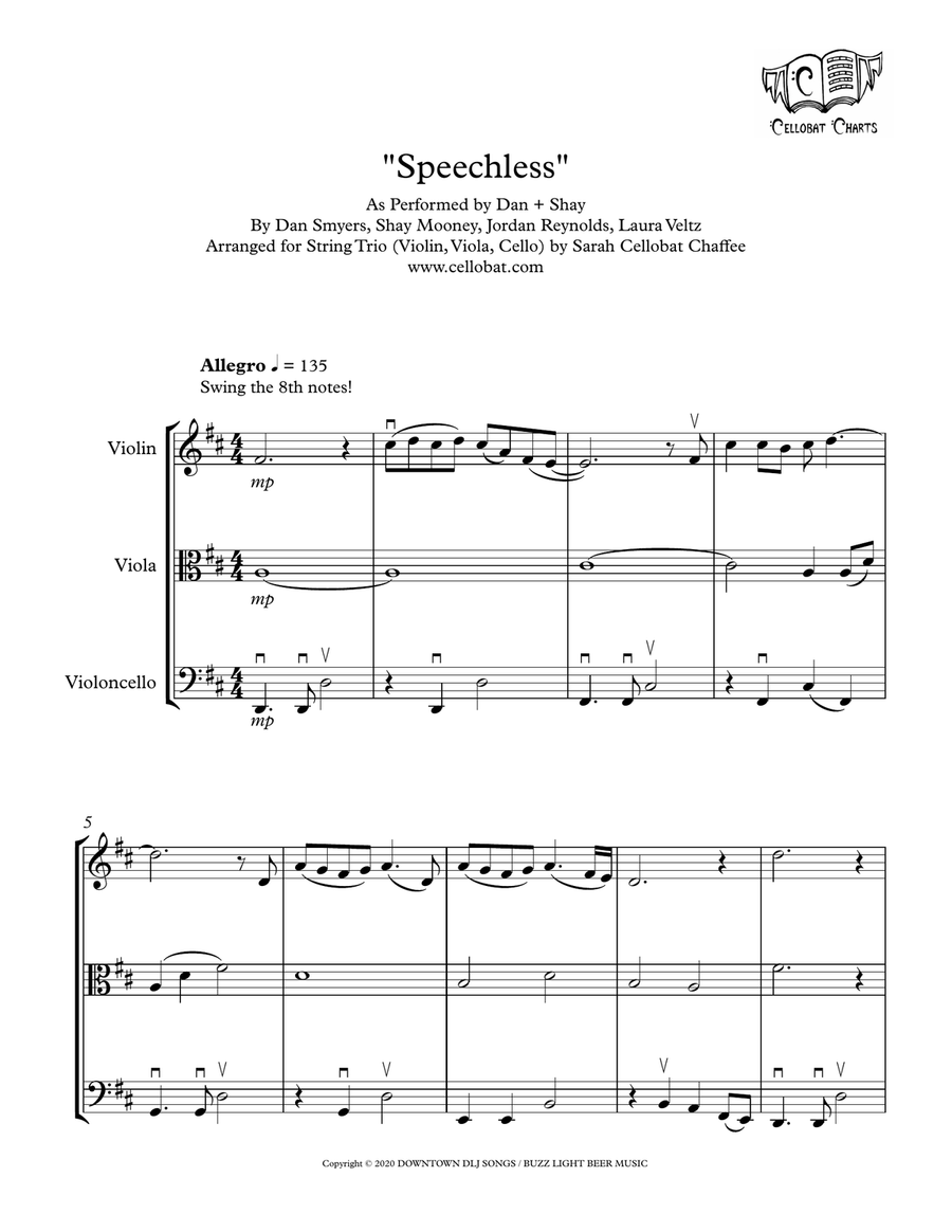 Speechless String Trio scores gallery preview page 1