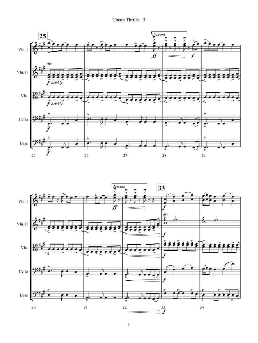 Cheap Thrills String Orchestra scores gallery preview page 3