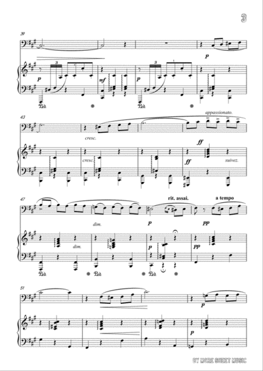 Massenet-Nuit d'Espagne, for Cello and Piano Piano scores gallery preview page 5