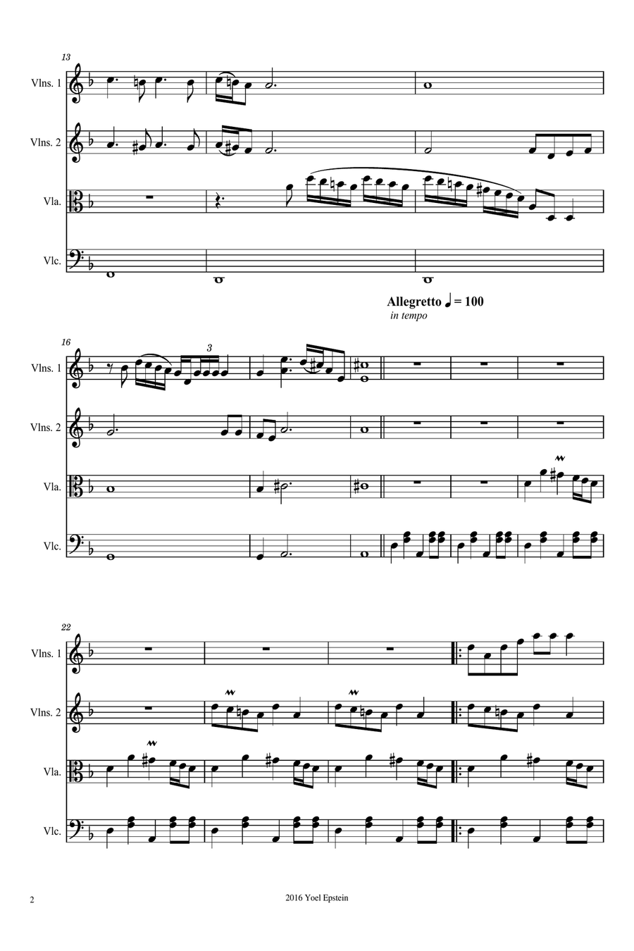 Chassidic Dances for String Quartet String Quartet scores gallery preview page 4