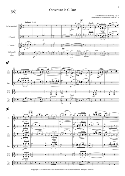 Overture in C Major, Op. 24 transcribed for full orchestra by Yoon Jae Lee - Score Only image number null